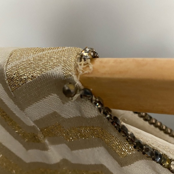 Vintage 1960s cream, gold and silver lurex dress - Picture 8 of 9